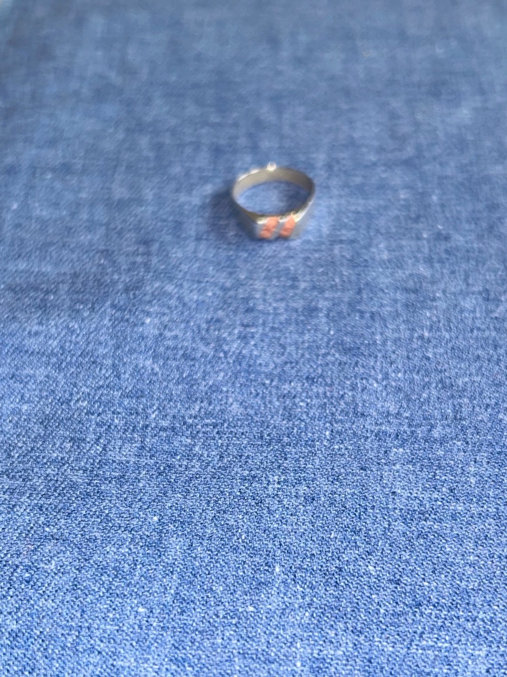 Silver Ring with Small Coral Accent